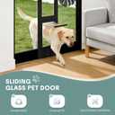 Dog Door for Sliding Glass Door Insert with Lock All-Metal Frame & Magnetic Flat Closure, No-Cut Doggie Door for Large Dogs, Slider Doggy Door Insert, Adjustable Height (77 5/8" - 81") M-Black
