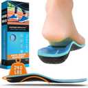 NASA Grade Plantar Fasciitis Insoles  High Arch Support Insoles Men Women - Shoe Insoles for Plantar Fasciitis Relief - Absorb Shock & Relieve Flat Foot Pain - Orthotics Inserts for Work & Standing (XS (Men 4.5-6.5/Women 5.5-7.5))