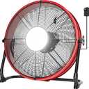 T-SUN 16" Battery Power Floor Fan Compatible with Milwaukee Battery, Outdoor Floor Fan with LED Light, Stepless Speed Cordless Fan, Metal High Velocity for Jobsite Outdoor Camping