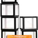 Ledido Black Transparent Balloon Boxes With 78 Letters, Letter Box for Baby Shower Clear Baby Box Black Balloon Boxes for Birthday, Bridal Shower, 2026 Graduation Prom Party Decoration, 6 PCS