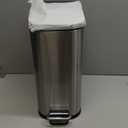 Bathroom Trash Can with Soft Close Lid, 15L/ 4 GallonRectangular Trash Can with Removable Wastebasket, Step Pedal, Slim Wastebasket for Bedroom, Home Office,Silver