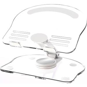 360 Degree Rotating Mobile Tablet Stand, Adjustable Tablet Holder-Adjustable Foldable Desktop Table Holder Base,Multi-Angle, Non-Slip Silicone Base,Portable iPad Stand for Desk (White)