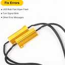 2Pcs 3157 4157 T25 Load Resistor Fix Hyper Flash, 50W 6 Ohm Load Resistors for 3157 Switchback Led Turn Signal Light, Led Resistor Turn Signal Kit