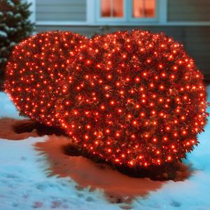 Sylampow Led Red Christmas Net Lights Outdoor Christmas Bushes Lights 120Led 6ftx5ft, Connectable Outdoor Indoor Mesh Net Lighting for Xmas Holiday, Garden, Lawn, Shrubs, Trees, Bushes Decorations