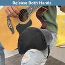 Guitar Rest Cushion, Soft Sponge & PU Leather with Straps (Nonadjustable), Guitar Cushion Leg Support, Relief Your Thigh, Black Foot Stool for Acoustic Guitars Players Musical Instruments Accessories