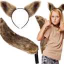 Lyrow 2 Pieces Oversized Squirrel Costume Set Squirrel Tail Squirrel Ears Headband Animal Ears Tail Set for Halloween Party Kids Adult Cosplay Accessory
