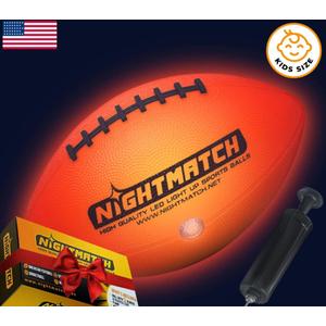 Light Up Football (LB21-USA)with ball pump, batteries, spare batteries, tool and manualcolor: Orange / Marble
