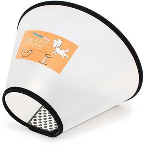 2Pcs Adjustable Dog Recovery Cone, Plastic E-Collar for Cats and Dogs After Surgery, Elizabethan Collar to Prevent Licking and Biting Wounds, for Large Medium Small Pets (White, L)