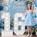 4FT 16 Marquee Numbers, 16 Light up Numbers for Party, Sweet 16 Birthday Decorations, Big 16 Sign with Light for Anniversary, Birthday Backdrop Decor