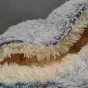 ShinHye Cat Bed Round Plush Fluffy Hooded Cat Bed Cave, Cozy for Indoor Cats or Small Dog beds, Soothing Pet Beds Doughnut Calm Anti-nxiety Dog Bed - Waterproof Bottom Washable (2020inch, Grey)