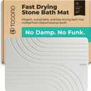 Stone Bath Mat Diatomaceous Earth Shower Mat Non-Slip Super Absorbent Diatomite Stone Bath Mats for Bathroom Floor Quick Drying Natural Easy to Clean (23.5 x 15) - Grey