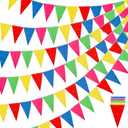 RUBFAC 1020ft 720pcs Colorful Pennant Banner Flags Multicolor Bunting String Triangle Flags Bulk, Garland for Grand Opening, Carnival Theme Birthday Party Decoration Outdoor Events Classroom Decor