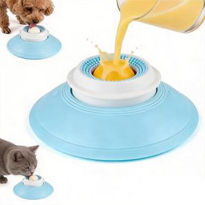2026 New Dog Lick Ball, Slow Feeder Treat Dispenser, Non-Slip Interactive Enrichment Licking Toy for Dogs and Cats, Puzzle Food Dispensing Sphere (Yellow)
