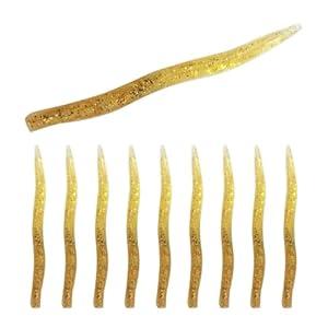 Pack Of 2 YOUHOT Worm Soft Plastic Bait for Wacky Rig Fishing Lure 10pcs, 5inch(Yellow)