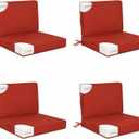 24x24 in Outdoor Foam Deep Seat Cushion Set of 4, Water-Resistant & Fade-Resistant Outdoor Chair Cushions, Replacement for Patio Furniture Deep Seat Sofa & Couch,Brick red