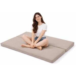 Outdoor Rattan Daybed Water-Resistant Cushion Replacement 2-Pack, 59" x 23.5" x 2" Supportive Foam Pads for Patio Wicker Sunbed, Porch, Garden, Poolside, Balcony (Light Gray)