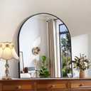 CIRCUMI Arched Wall Mirror, 30"x36" Black Arched Mirror with Tempered Glass, Metal Frame, Large Size for Bathroom, Living Room,Entryway,Over Sink, Arch Mirror for Decor,Shatterproof&Crystal-Clear