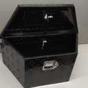 26 Inch Aluminum Trailer Tongue Tool Box 5 Bar Tread Wide Utility ToolBox for Pick Up Truck RV Storage Organizer Tool Box with Lock and Keys - 26"X13.3"X12" Black