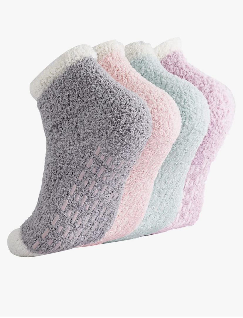 Breslatte Non Slip Hospital Socks with Grips for Women Grip Slipper Socks for Women Gifts, One Size