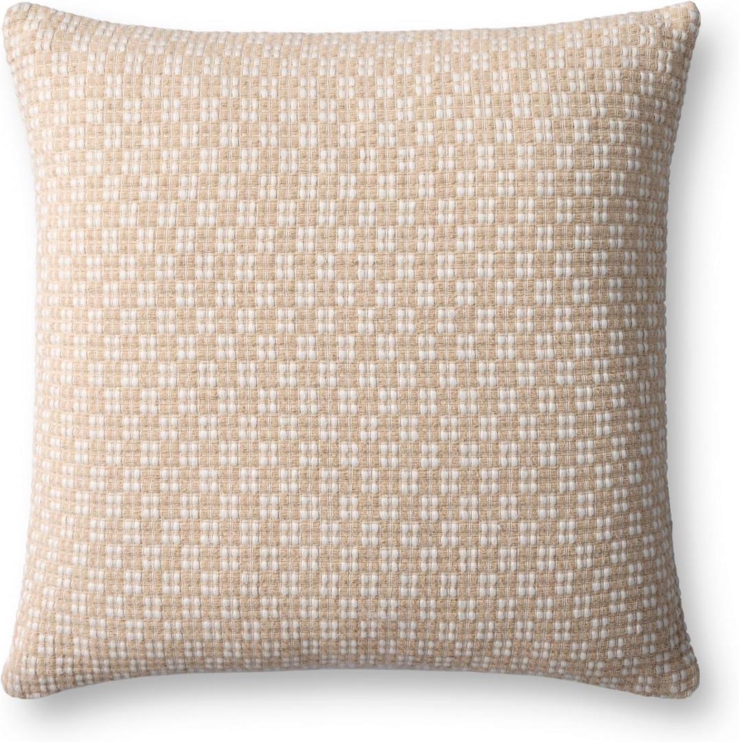 Loloi II Collection PLL0125 Ivory/Wheat 18'' x 18'' Cover Only Pillow