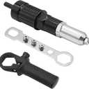 DUSCOKE Pop Rivet Gun Adapter Kit, Rivet Drill Attachment with 4 Rivets Heads 2.4mm/3.2mm/4.0mm/4.8mm, Cordless Electric Drill Riveter Insert Nut Tool, Cordless Rivet Gun Power Drill Adaptor Kit