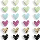 24Pcs Fridge Magnets,Cute Love Heart Decorative Magnets, Colorful Refrigerator Magnets for Whiteboard Cabinet Locker,Strong Holding Power