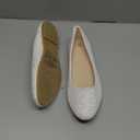 Dress Shoes for Women Round Toe Flats Shoes Lace Ballet Flats Dressy Comfortable Foldable Flats Low Heel (8, White)