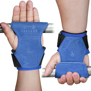 Lifting Wrist Straps for Weightlifting, Double Layer Leather for Weight Lifting Wrist Wraps, Deadlifts, Heavy Powerlifting and Adjustable Wrist Hooks for Strength Training, Gym Workouts Men/Women (Blue)