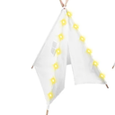 Teepee Tent with 10FT String Lights for Kids, Canvas Teepee Play Tent, Indoor & Outdoor Playing Tents with for Girls & Boys Party Indoor Outdoor Games (White)
