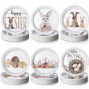 Fourluoo 96 Pcs Easter Paper Plates 7 Inch Bunny Eggs Disposable Dessert Dinner Plates for Easter Party Birthday Spring Rabbit Party Decoration Supplies