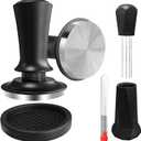 Espresso Tamper Calibrated Spring Loaded Coffee Tamper with Silicone Mat,Stainless Steel Base Espresso Tools - Tamper for Espresso Machine,Espresso Accessories (58mm Set)