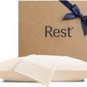 REST Evercool+ Cooling Pillowcases Standard - 2 Pillowcases for Sensitive Skin, Silver Infused Fabric for Hygienic Sleep, Silky Smooth for Curly Hair, High Elastic for Snug Fit (19x29 inches) (Snow Ivory)