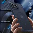 Magnetic for iPhone 15 Pro Max Case,Upgraded [Full Camera Protection][Compatible with Magsafe][Military Grade Protection]Shockproof Translucent Matte Phone Case for iPhone 15 Pro Max,Navy Blue