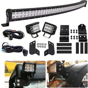 Light Bar Mount Wiring Kit - WeiSen LED Curved Rear Roof Pair 4" 45W Side Shot Cube Lights Brackets w/ 2X Wiring Compatible with Polaris Ranger XP 1000/900/570 2013-2023