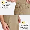 MAGCOMSEN Men's Lightweight Hiking Pants with 4 Pockets Water Resistant Quick Dry Fishing Travel Work Outddoor Pants (Khaki)