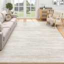 Area Rug 6x9 Living Room Rugs: Washable Modern Rug Non-Slip Soft Rugs Stain Resistant Printed Rug Indoor Carpet for Bedroom Kitchen Dining Room Nursery Home(Beige, 6'x9')