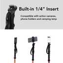 Selfie Trekking Pole – Ultralight 7075 Aluminum Hiking Poles with Built-in 1/4” Mount, Selfie Clamp, Tripod & Camera Kit – Adjustable Flip-Lock Walking Stick for Men & Women