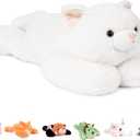 Niuniu Daddy 20" | 3.3 Pound Weighted Cat Stuffed Animals, Cute Plush Animal Toy for Kids Adults Toddler Teens, Large Soft Fluffy White Kitty Plushies Body Pillow Gift for Gift Birthday Christmas (Medium)
