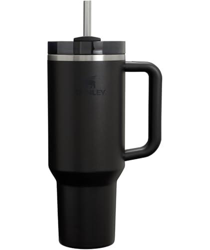 STANLEY Quencher H2.0 Tumbler with Handle and Straw 40 oz | Flowstate 3-Position Lid | Cup Holder Compatible for Travel | Insulated Stainless Steel Cup | BPA-Free | Black 2.0