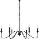 Black Chandelier,6Light Rustic Industrial Iron Chandeliers for Dining Room Lighting Fixtures Hanging,Candle Hanging Hallway, Living Room, Foyer, Bedroom, Office, Bar,Island Lights