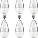 Sunlite LED B13 Decorative Chandelier Light Bulb, 7 Watts (60W=), 500 Lumens, 120 Volts, Dimmable, E12 Candelabra Base, Type B, 90 CRI, ETL Listed, Torpedo Clear, Title-20, 5000K Daylight, 6 Pack