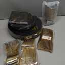 U-QE 20 Guests Black Plastic Birthday Plates - Include 80th Birthday Plates and Napkins, Gold Silverware, Gold Plastic Cups - Back in 1945 Party Plates for Men Women Cheers to 80 Years