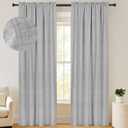 100% Blackout Shield Linen Blackout Curtains 84 Inches Long 2 Panels Set, Blackout Curtains for Bedroom/Living Room, Thermal Insulated Rod Pocket Window Curtains & Drapes, 50W X 84L, Grey (50"W x 84"L (Pack of 2), 12 Grey)