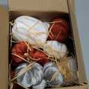 18 PCS Velvet Pumpkins for Fall Table Decor, Artificial Pumpkins, Faux Fake Pumpkin Home Decorations for Autumn Harvest, Thanksgiving, Wedding, Halloween, Table Centerpieces (Multi-Color Velvet)