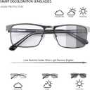 YIMI Photochromic Nearsighted Distance Glasses Spring Hinge UV400 Sunglasses Anti-Blue Light Myopia Glasses for Men Women (Black, -3.00, x)