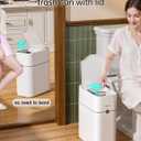 CTIME Touchless Automatic Bathroom Trash Can with Lid - 3 Gallon Slim Motion Sensor Garbage Can for Bedroom, Kitchen, Office - White (6" W x 11" L x 13" H)
