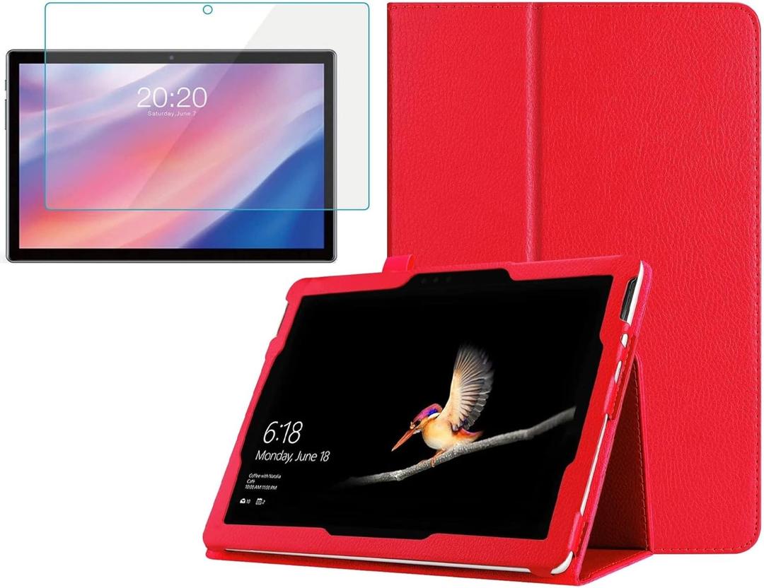 Onn 10.4 inch / 10.4'' Tablet Pro Case and Screen Protector, Tempered Glass [ Easy Install ] Cover Case and Screen Protector for Onn Tablet Pro 10.4 inch / 10.4'' (Model 2023) (Red)