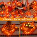 YEGUO 4 Packs Thanksgiving Decorations for Home, Fall Lights Battery Operated, Total 40ft 80 LED Lighted Fall Garland Maple Leaves for Thanksgiving Decor