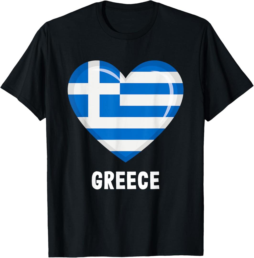 Greece Flag Jersey | Greek T-Shirt (Large, Black)