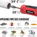 POPULO 12V Cordless Electric Drain Auger, Auto Feed Plumbing Snake Drain for Unclog Sink Drain 3/4"-2" Pipe, 16.8 FT Snake Hair Drain Clog Remover Cleaner Tools for Shower, Kitchen, Bathtub, Sink